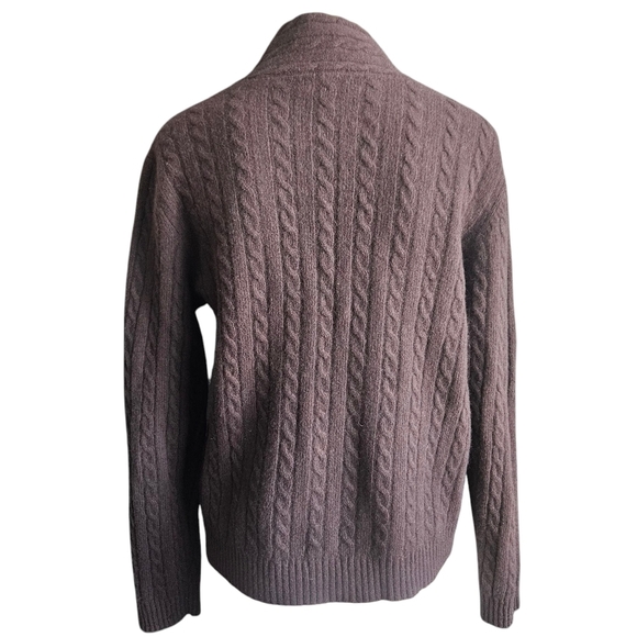 Lauren Ralph Lauren Brown Wool/Angora Cable Knit Sweater XL (Fits Like A LG) - Picture 3 of 8